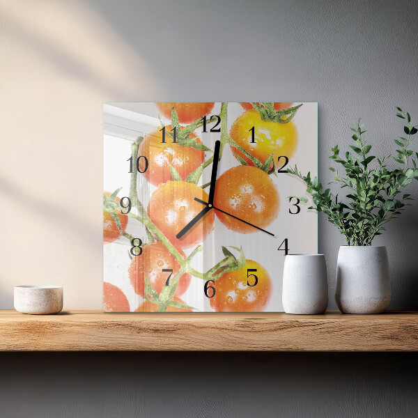 Wanduhr aus glas Tomaten