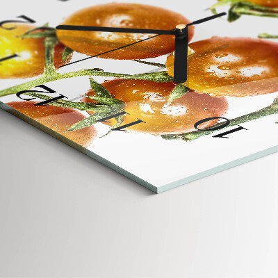 Wanduhr aus glas Tomaten