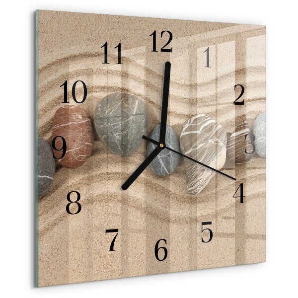 Wanduhr aus glas Steine Sand