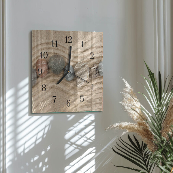Wanduhr aus glas Steine Sand