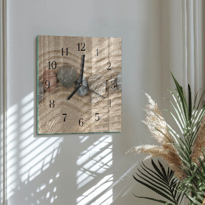 Wanduhr aus glas Steine Sand