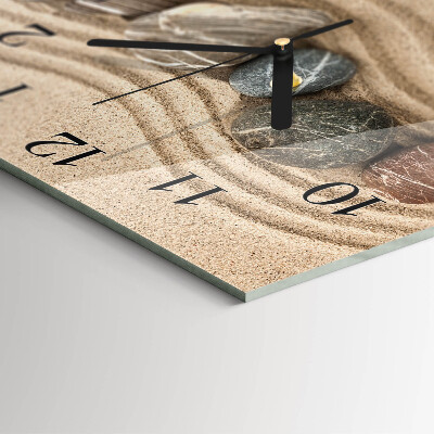 Wanduhr aus glas Steine Sand