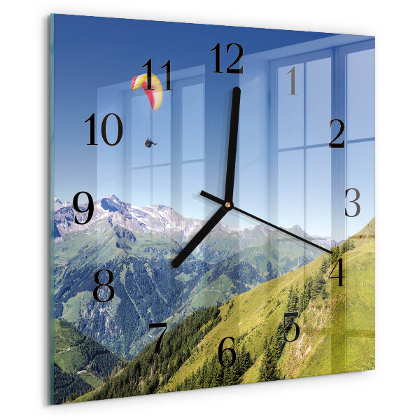 Wanduhr aus glas Gebirge