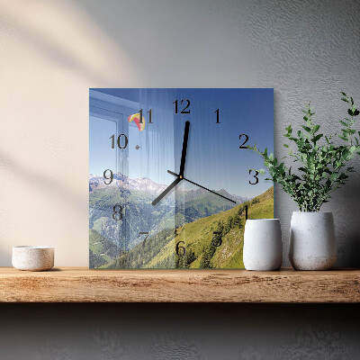 Wanduhr aus glas Gebirge