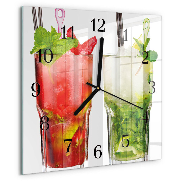 Wanduhr aus glas Cocktails