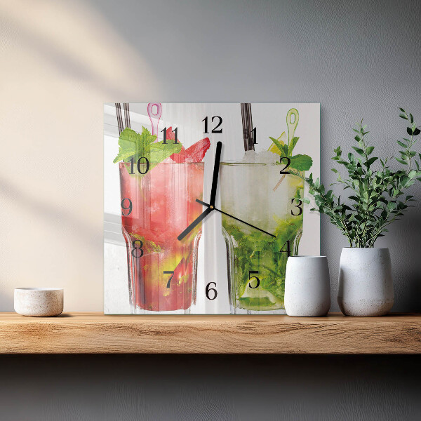 Wanduhr aus glas Cocktails