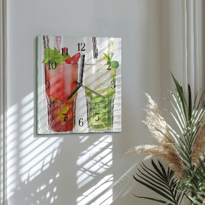 Wanduhr aus glas Cocktails