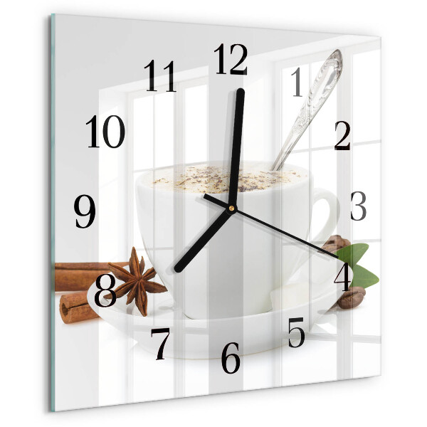 Wanduhr aus glas Eine Tasse Anis
