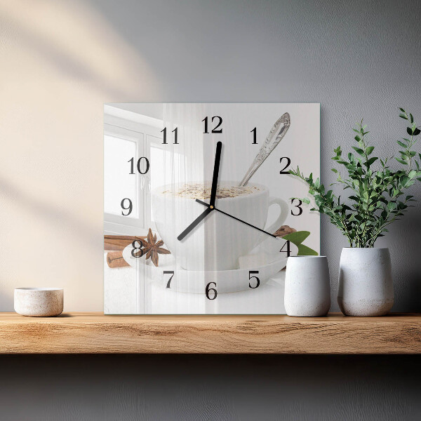 Wanduhr aus glas Eine Tasse Anis