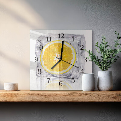 Wanduhr aus glas Orangeneis
