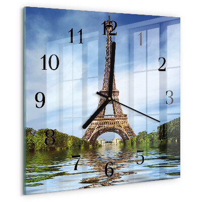 Wanduhr aus glas Eiffelturm