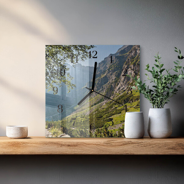 Wanduhr aus glas Gebirge