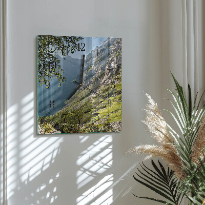 Wanduhr aus glas Gebirge