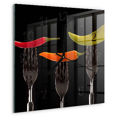 Wanduhr aus glas Gabel