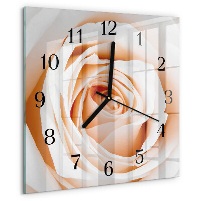 Wanduhr aus glas Rose