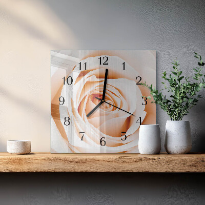 Wanduhr aus glas Rose