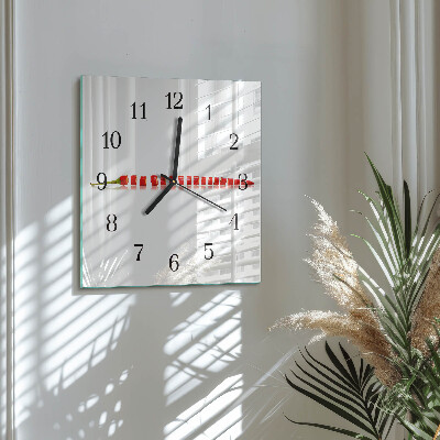Wanduhr aus glas Chili-Pfeffer