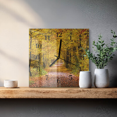 Wanduhr aus glas Waldweg