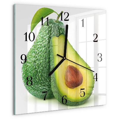 Wanduhr aus glas Avocado