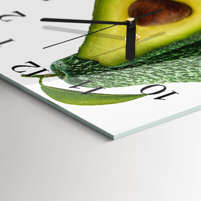 Wanduhr aus glas Avocado