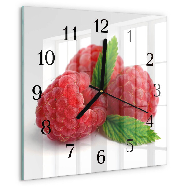 Wanduhr aus glas Himbeeren