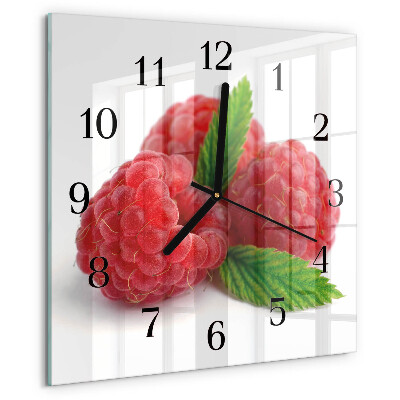 Wanduhr aus glas Himbeeren