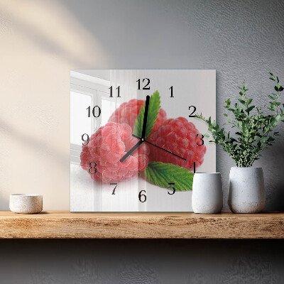 Wanduhr aus glas Himbeeren