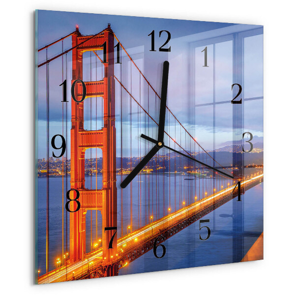 Wanduhr aus glas Golden Gate