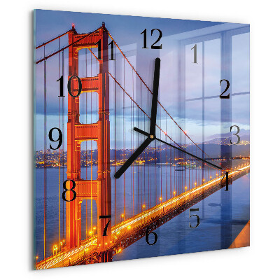 Wanduhr aus glas Golden Gate