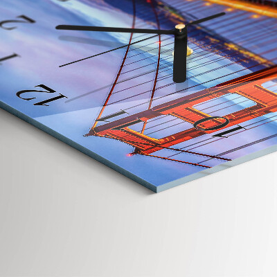 Wanduhr aus glas Golden Gate