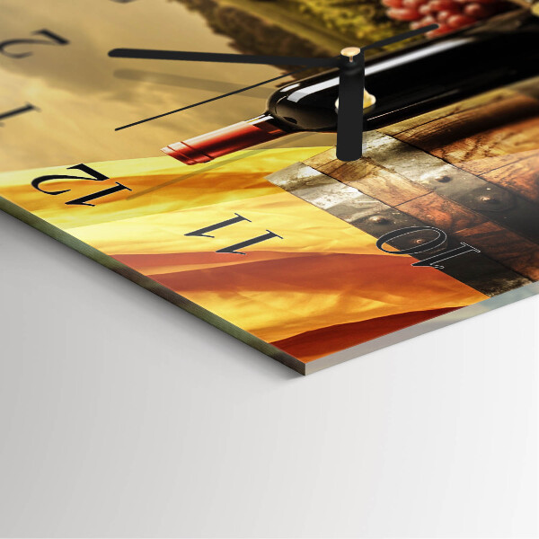 Wanduhr aus glas Weinfass