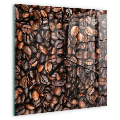 Wanduhr aus glas Kaffeebohnen