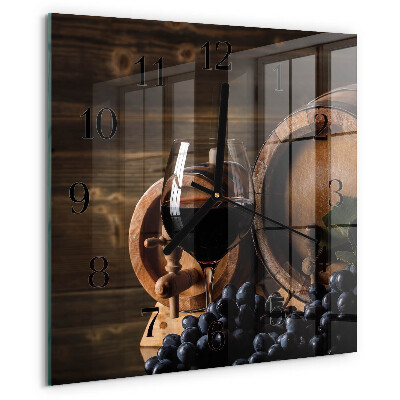 Wanduhr aus glas Weinfass