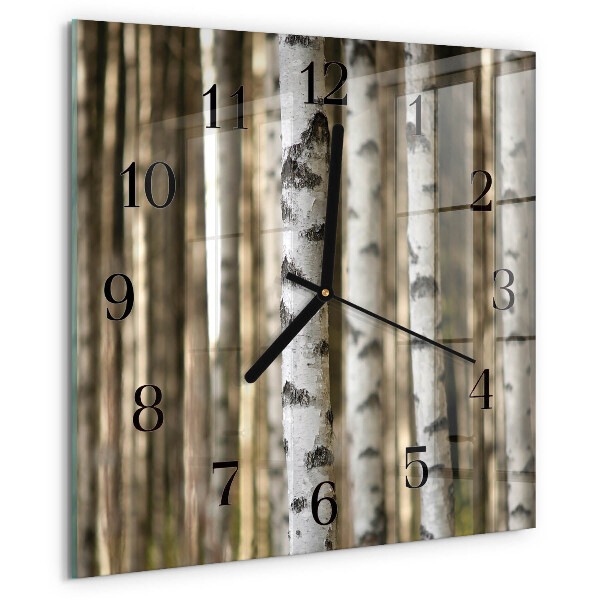 Wanduhr aus glas Birken