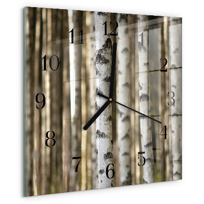 Wanduhr aus glas Birken