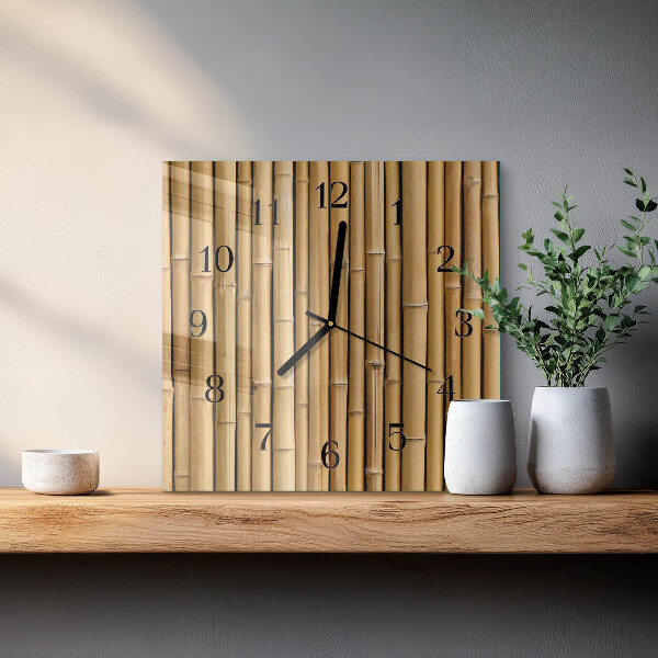 Wanduhr aus glas Bambus