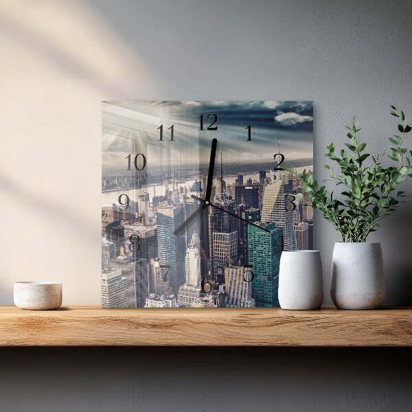 Wanduhr aus glas Stadt