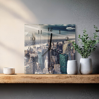 Wanduhr aus glas Stadt