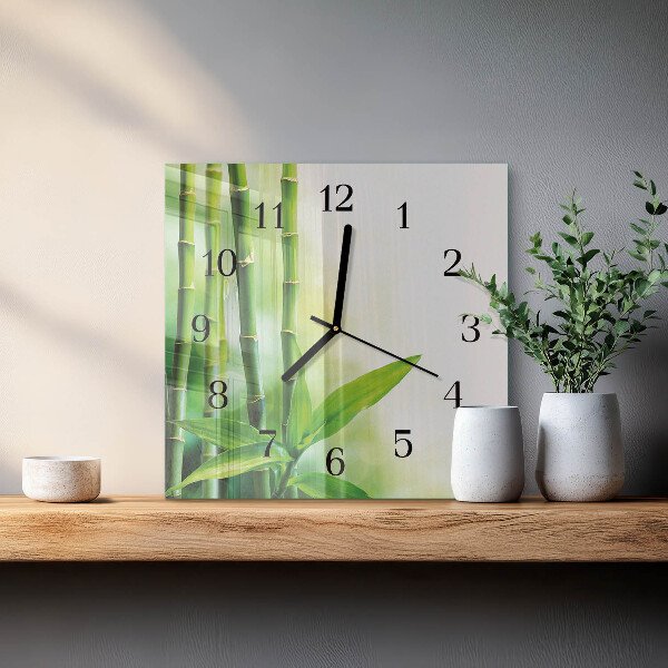 Wanduhr aus glas Bambus