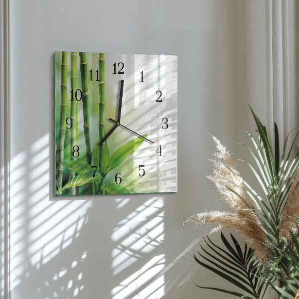 Wanduhr aus glas Bambus