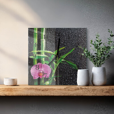 Wanduhr aus glas Bamboo Spa