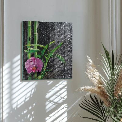 Wanduhr aus glas Bamboo Spa