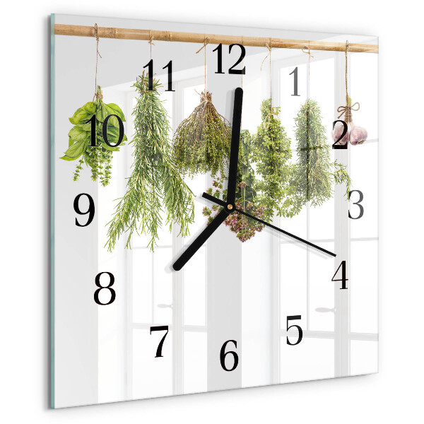 Wanduhr aus glas Kräuter
