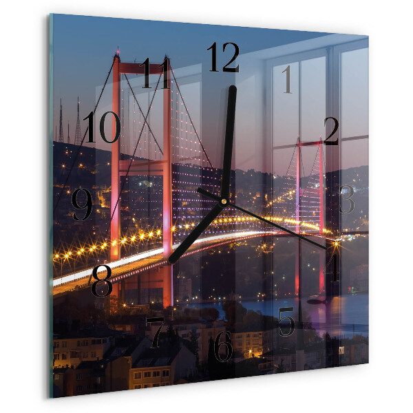 Wanduhr aus glas Brücke