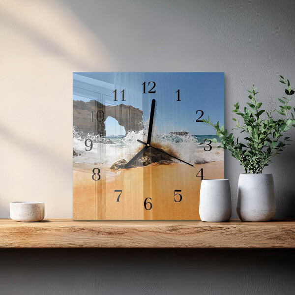 Wanduhr aus glas Strand