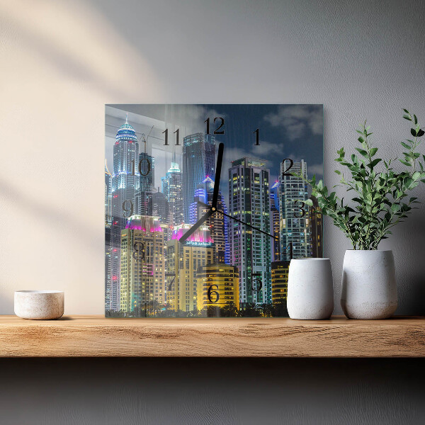 Wanduhr aus glas Stadt