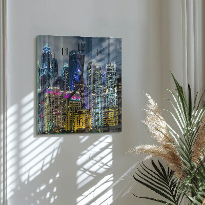 Wanduhr aus glas Stadt