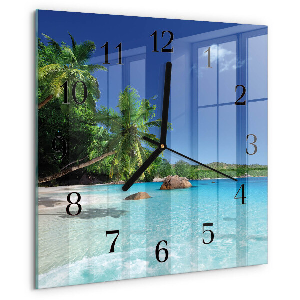 Wanduhr aus glas Island Palms