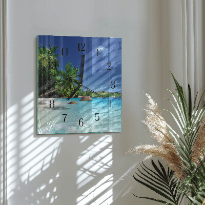 Wanduhr aus glas Island Palms