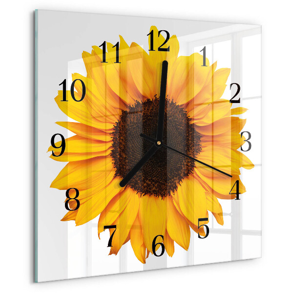 Wanduhr aus glas Sonnenblume